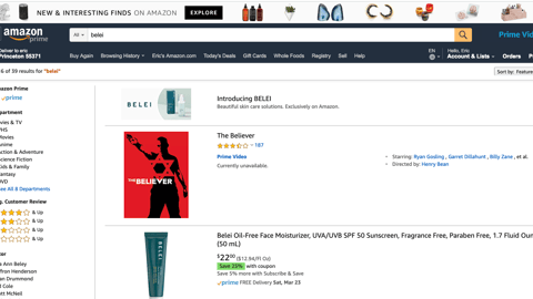 Amazon Belei Search Ad